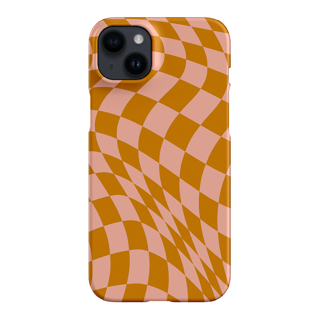 Wavy Check Orange on Blush Matte Case Matte Phone Cases iPhone 14 Plus / Snap by The Dairy - The Dairy