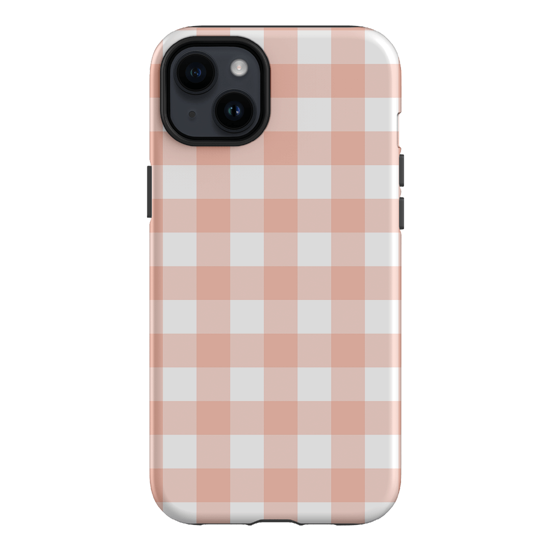 Gingham in Blush Matte Case Matte Phone Cases iPhone 14 Plus / Armoured by The Dairy - The Dairy