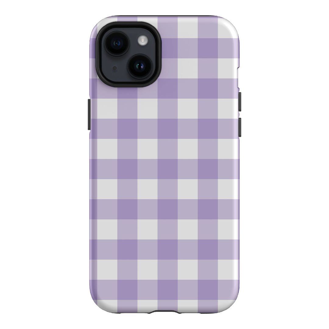 Gingham in Lilac Matte Case Matte Phone Cases iPhone 14 Plus / Armoured by The Dairy - The Dairy