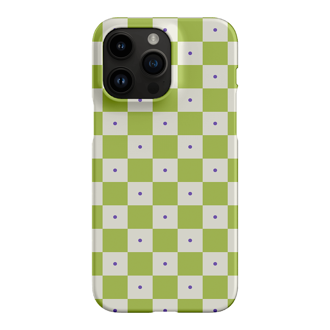 Checkers Lime with Lilac Matte Phone Cases iPhone 14 Pro Max / Snap by The Dairy - The Dairy