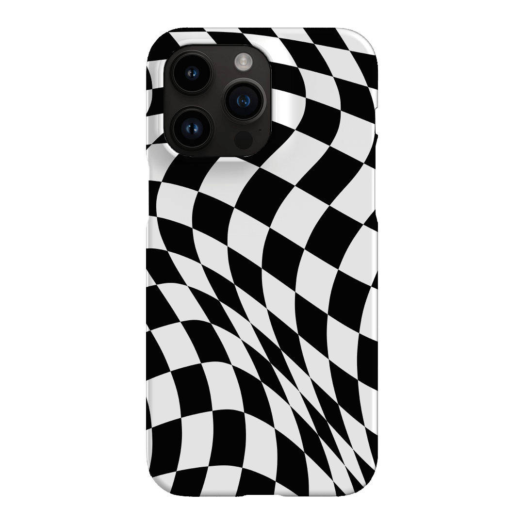 Wavy Check Noir Matte Case Matte Phone Cases iPhone 14 Pro Max / Snap by The Dairy - The Dairy