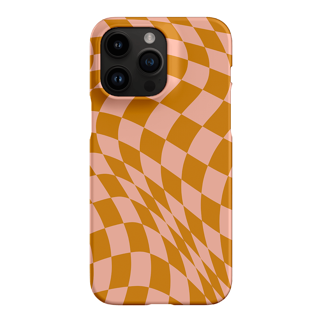 Wavy Check Orange on Blush Matte Case Matte Phone Cases iPhone 14 Pro Max / Snap by The Dairy - The Dairy