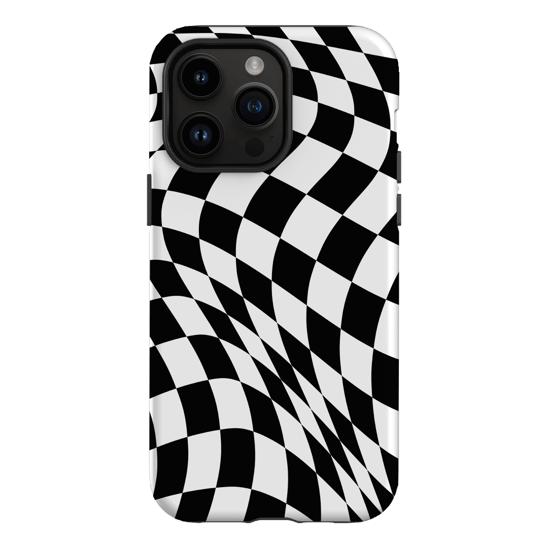 Wavy Check Noir Matte Case Matte Phone Cases iPhone 14 Pro Max / Armoured by The Dairy - The Dairy