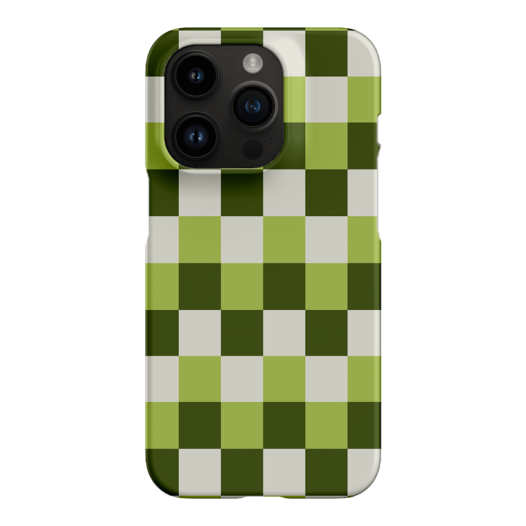 Checks in Green Matte Case Matte Phone Cases iPhone 14 Pro / Snap by The Dairy - The Dairy