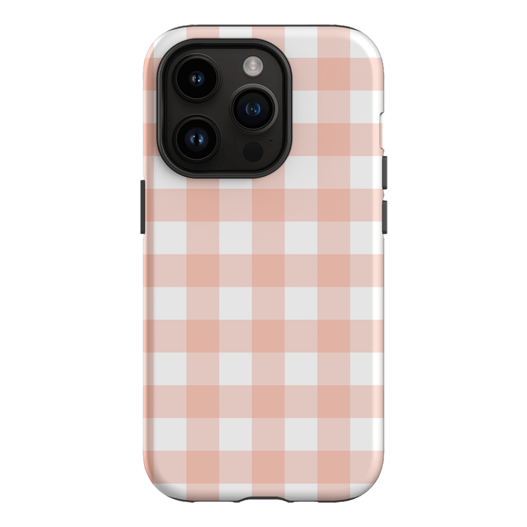 Gingham in Blush Matte Case Matte Phone Cases iPhone 14 Pro / Armoured by The Dairy - The Dairy