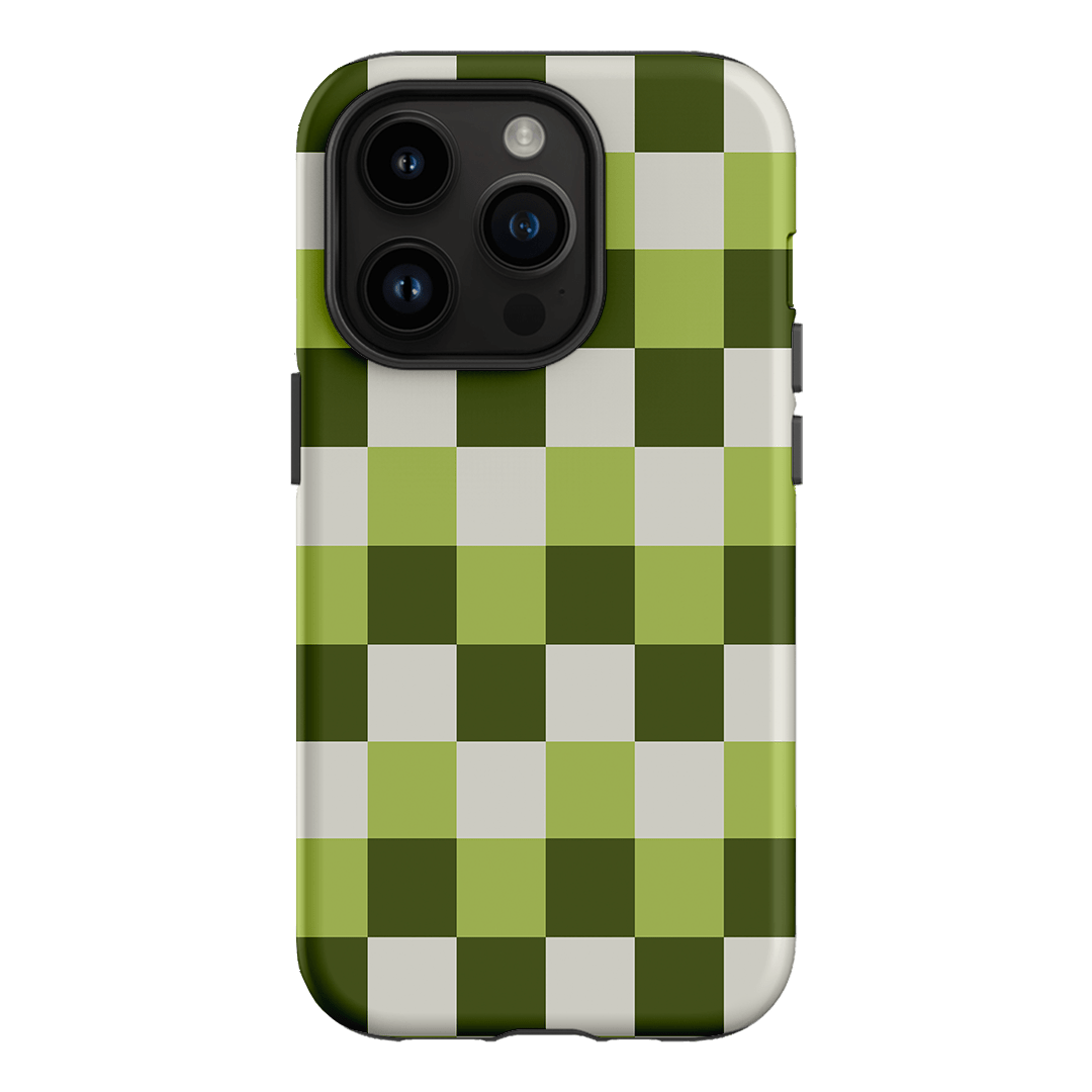 Checks in Green Matte Case Matte Phone Cases iPhone 14 Pro / Armoured by The Dairy - The Dairy