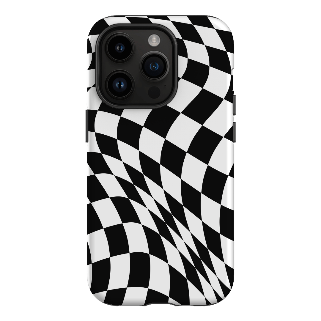 Wavy Check Noir Matte Case Matte Phone Cases iPhone 14 Pro / Armoured by The Dairy - The Dairy