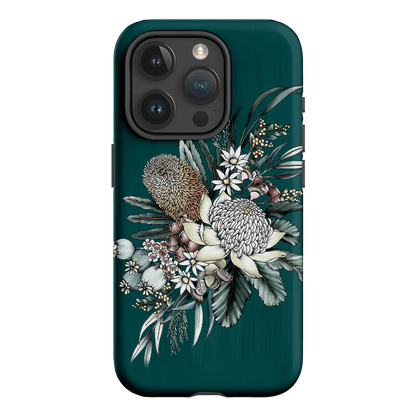 Teal Native Printed Phone Cases iPhone 15 Pro / Armoured by Typoflora - The Dairy