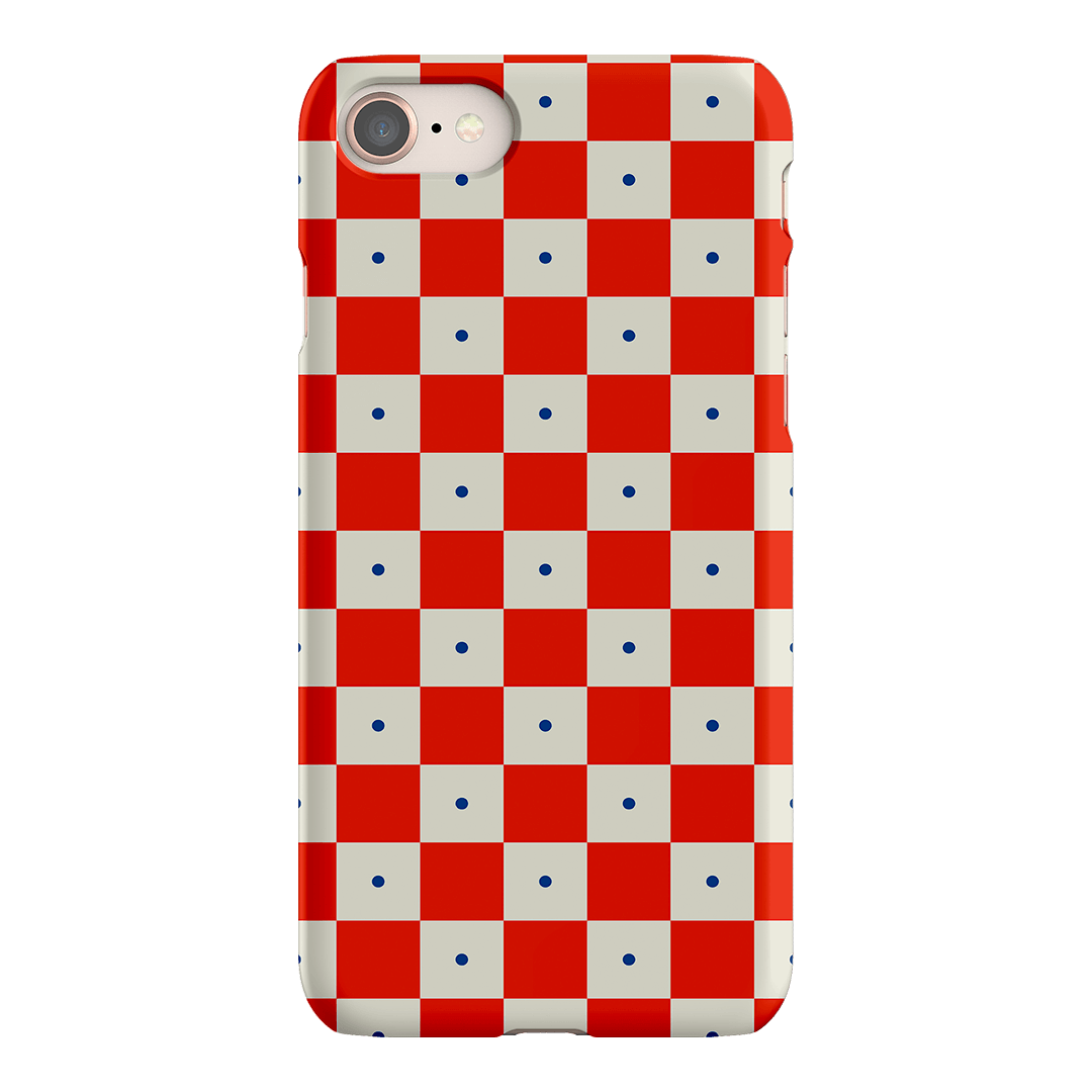 Checkers Scarlet with Cobalt Matte Case Matte Phone Cases iPhone 8 / Snap by The Dairy - The Dairy