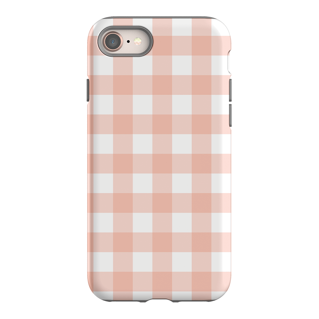 Gingham in Blush Matte Case Matte Phone Cases iPhone 8 / Armoured by The Dairy - The Dairy