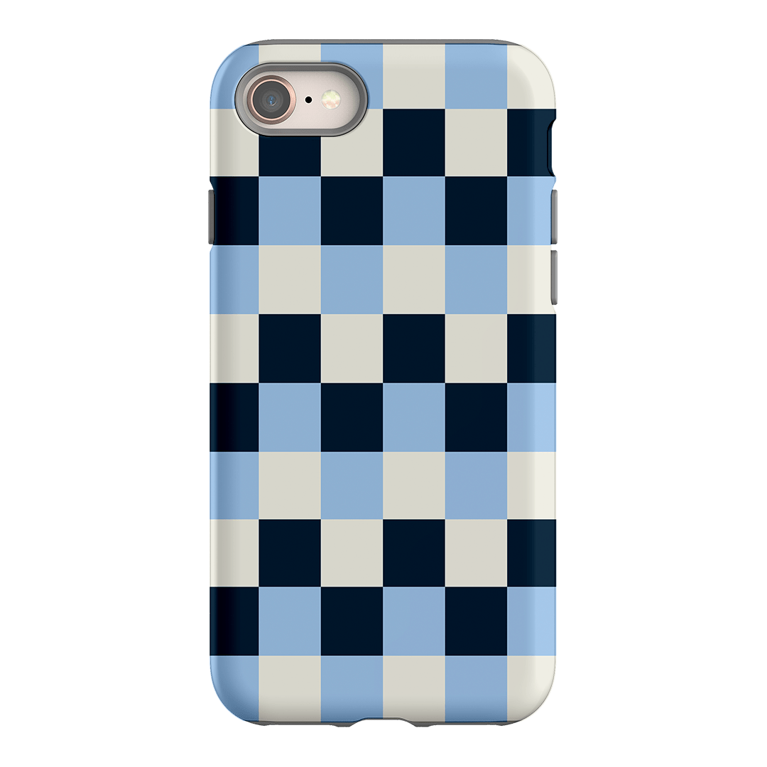 Checks in Blue Matte Case Matte Phone Cases iPhone 8 / Armoured by The Dairy - The Dairy