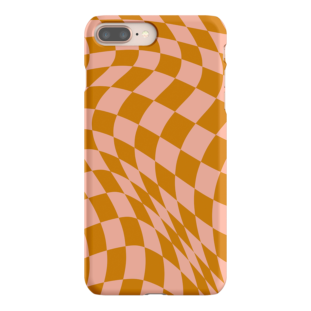 Wavy Check Orange on Blush Matte Case Matte Phone Cases iPhone 8 Plus / Snap by The Dairy - The Dairy