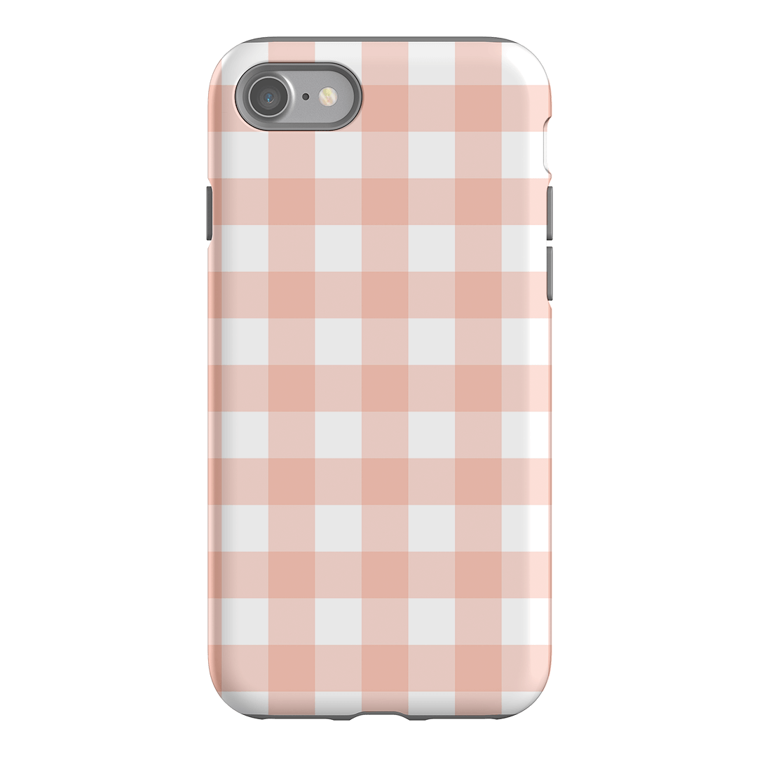 Gingham in Blush Matte Case Matte Phone Cases iPhone SE / Armoured by The Dairy - The Dairy