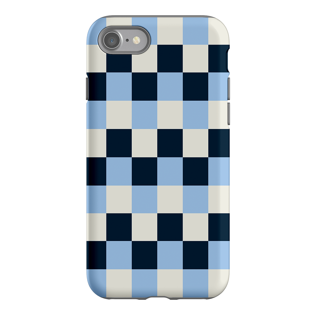 Checks in Blue Matte Case Matte Phone Cases iPhone SE / Armoured by The Dairy - The Dairy