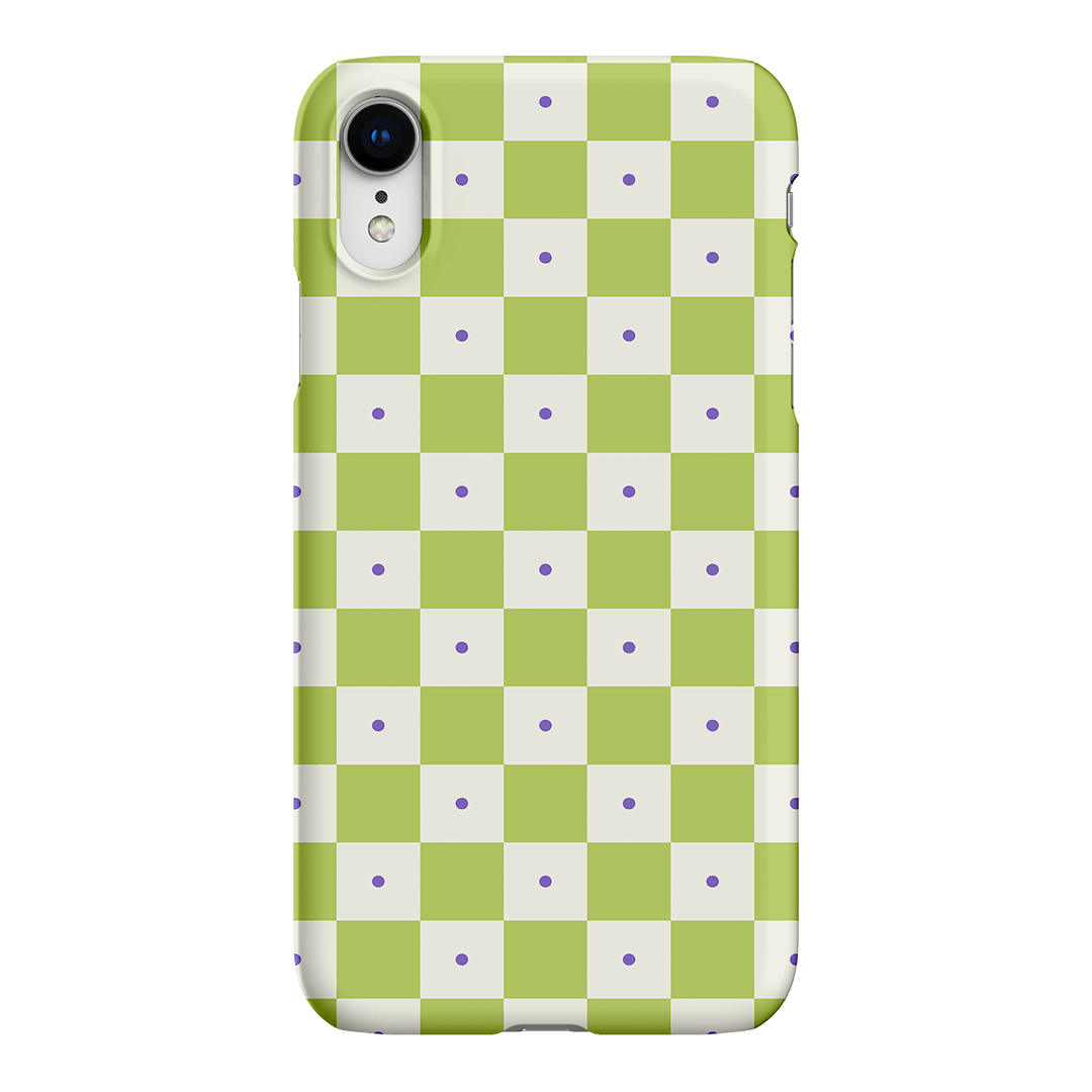 Checkers Lime with Lilac Matte Case Matte Phone Cases iPhone XR / Snap by The Dairy - The Dairy