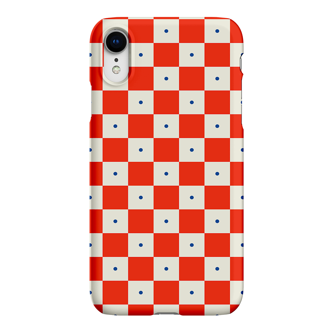 Checkers Scarlet with Cobalt Matte Case Matte Phone Cases iPhone XR / Snap by The Dairy - The Dairy