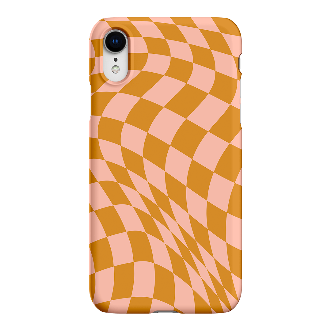 Wavy Check Orange on Blush Matte Case Matte Phone Cases iPhone XR / Snap by The Dairy - The Dairy