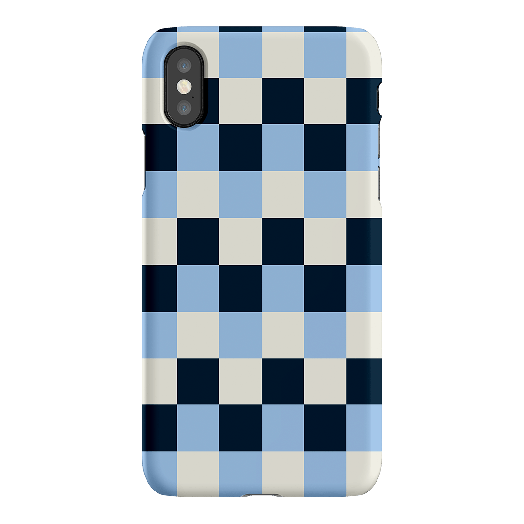 Checks in Blue Matte Case Matte Phone Cases iPhone XS / Snap by The Dairy - The Dairy