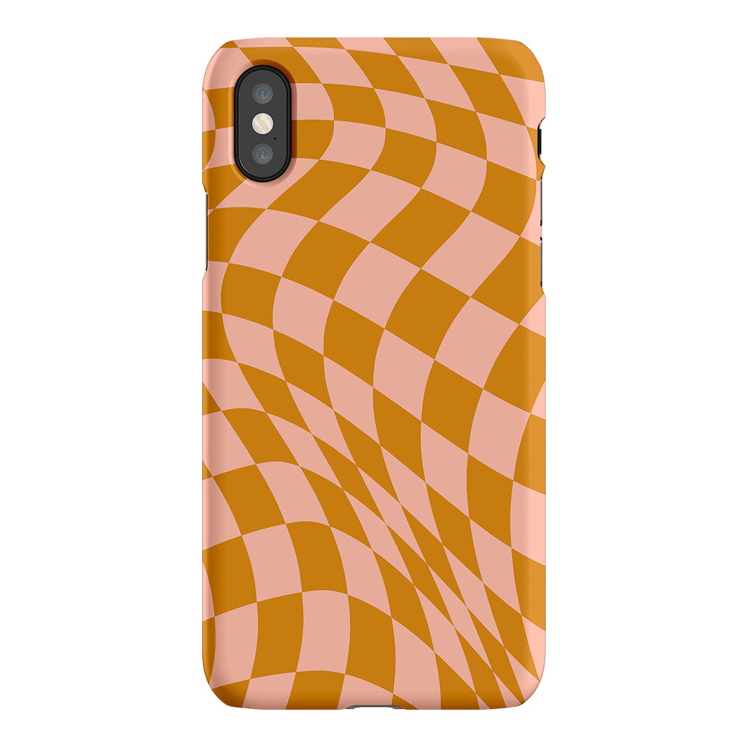 Wavy Check Orange on Blush Matte Case Matte Phone Cases iPhone XS / Snap by The Dairy - The Dairy