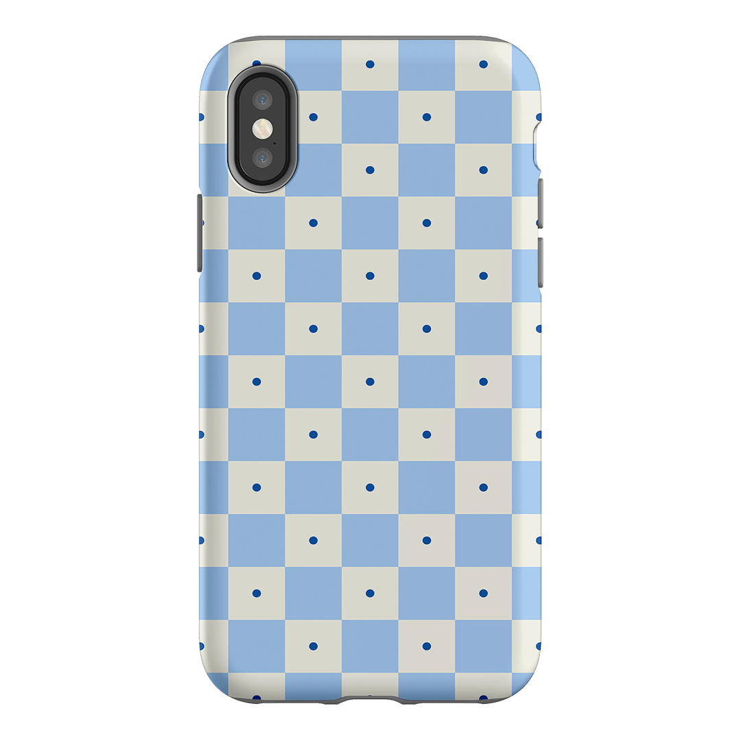 Checkers Blue Matte Case Matte Phone Cases iPhone XS / Armoured by The Dairy - The Dairy