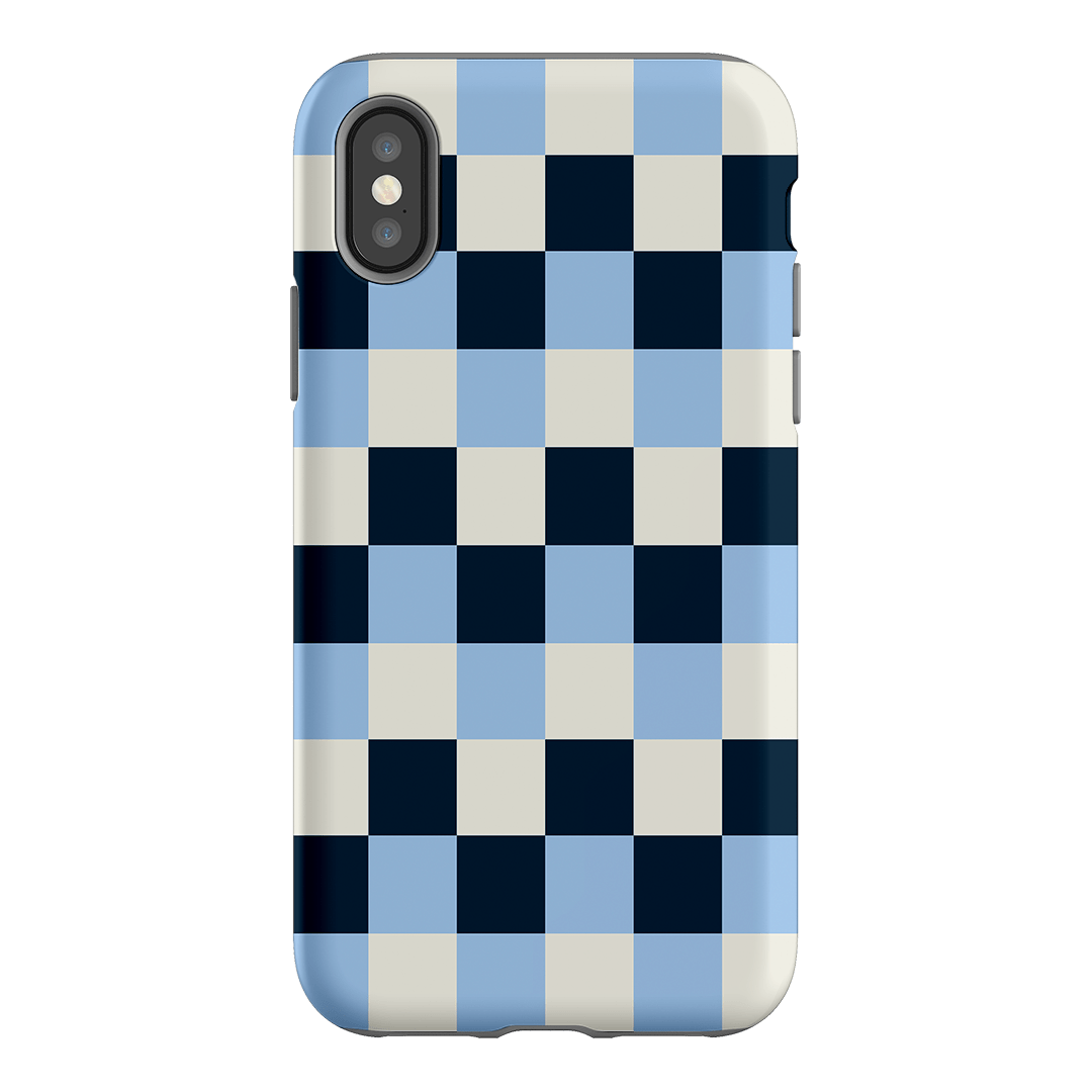 Checks in Blue Matte Case Matte Phone Cases iPhone XS / Armoured by The Dairy - The Dairy