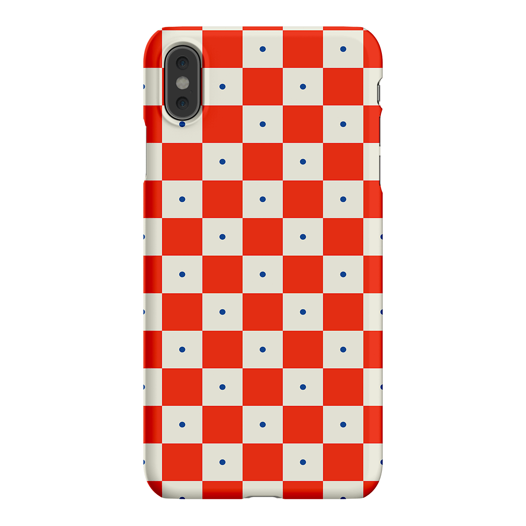 Checkers Scarlet with Cobalt Matte Case Matte Phone Cases iPhone XS Max / Snap by The Dairy - The Dairy
