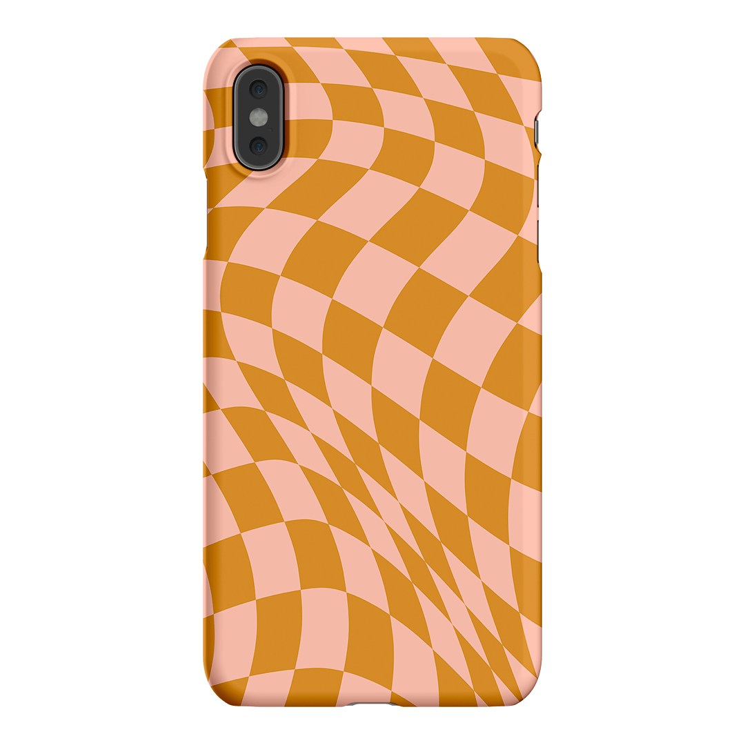 Wavy Check Orange on Blush Matte Case Matte Phone Cases iPhone XS Max / Snap by The Dairy - The Dairy