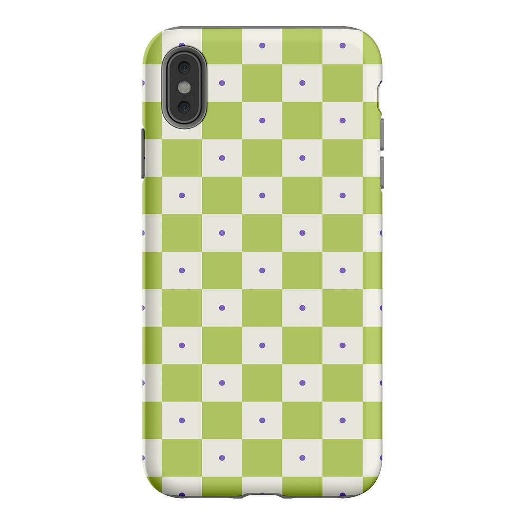 Checkers Lime with Lilac Matte Case Matte Phone Cases iPhone XS Max / Armoured by The Dairy - The Dairy