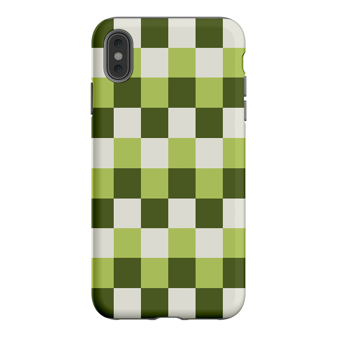 Checks in Green Matte Case Matte Phone Cases iPhone XS Max / Armoured by The Dairy - The Dairy