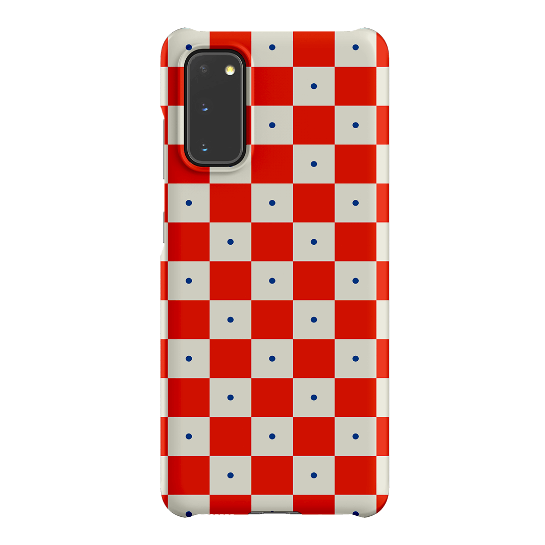 Checkers Scarlet with Cobalt Matte Case Matte Phone Cases Samsung Galaxy S20 / Snap by The Dairy - The Dairy