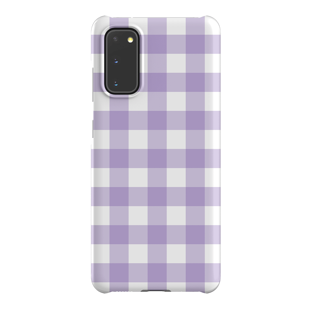 Gingham in Lilac Matte Case Matte Phone Cases Samsung Galaxy S20 / Snap by The Dairy - The Dairy