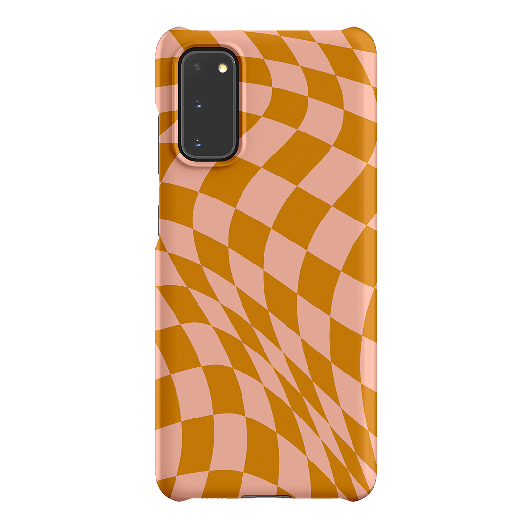Wavy Check Orange on Blush Matte Case Matte Phone Cases Samsung Galaxy S20 / Snap by The Dairy - The Dairy