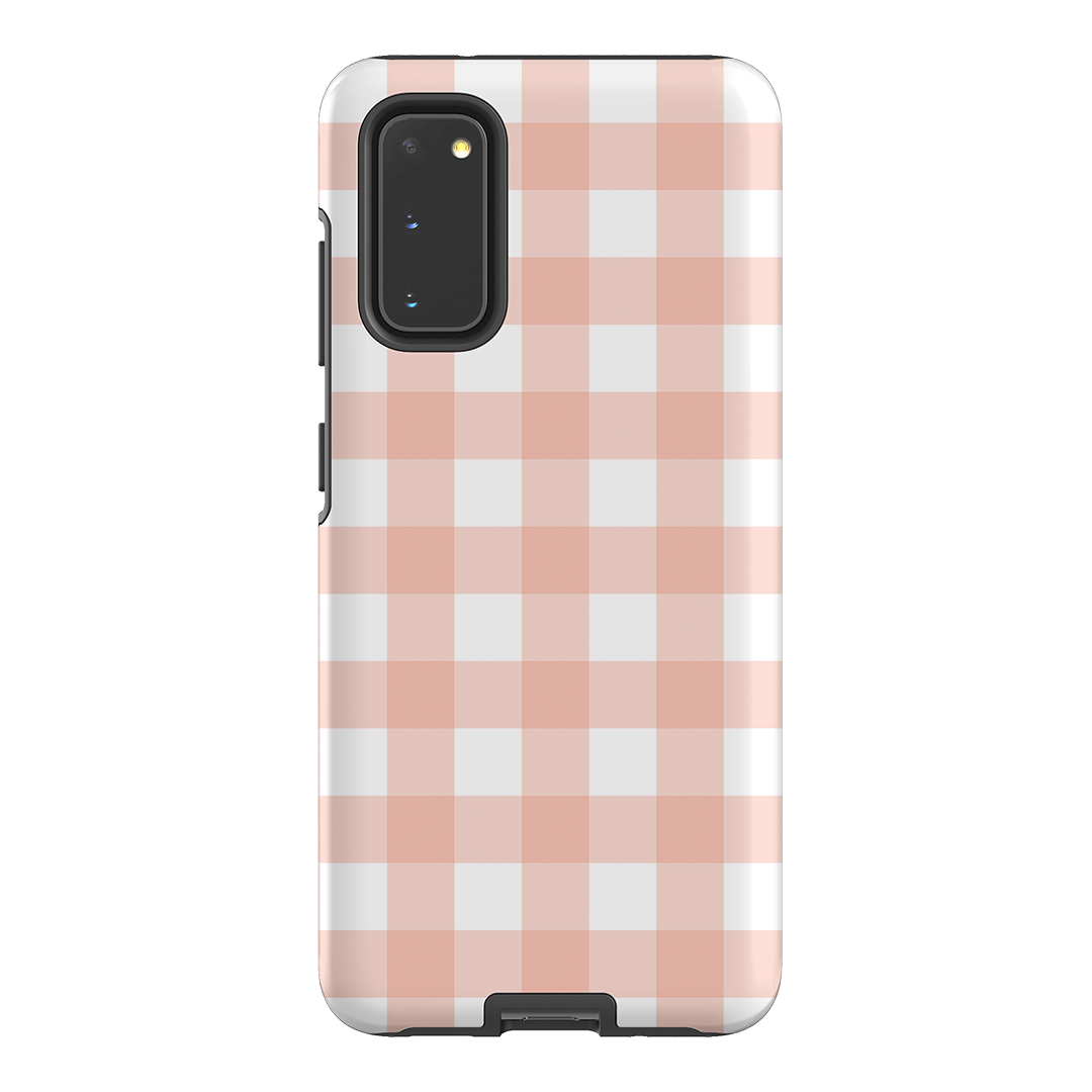 Gingham in Blush Matte Case Matte Phone Cases Samsung Galaxy S20 / Armoured by The Dairy - The Dairy