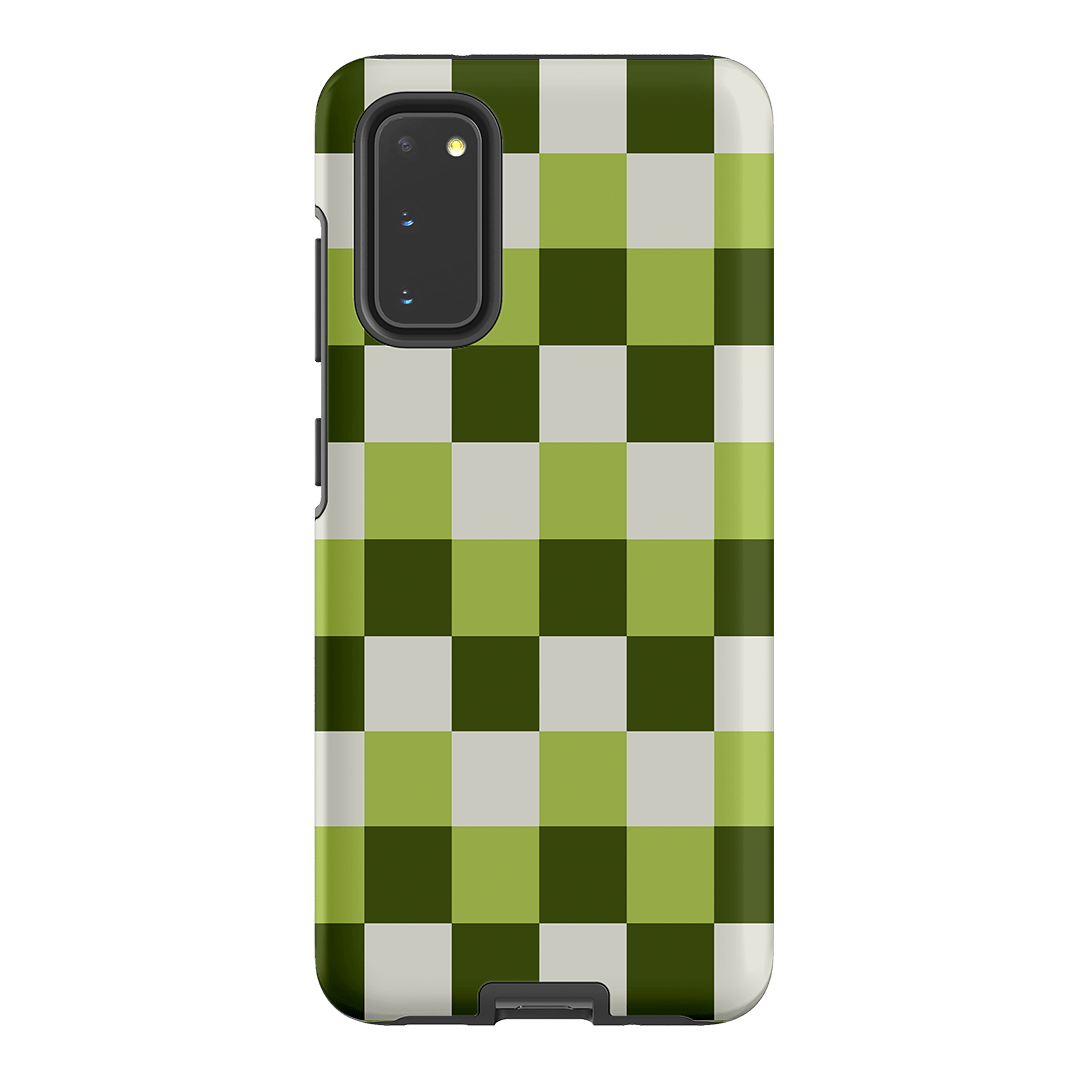 Checks in Green Matte Case Matte Phone Cases Samsung Galaxy S20 / Armoured by The Dairy - The Dairy