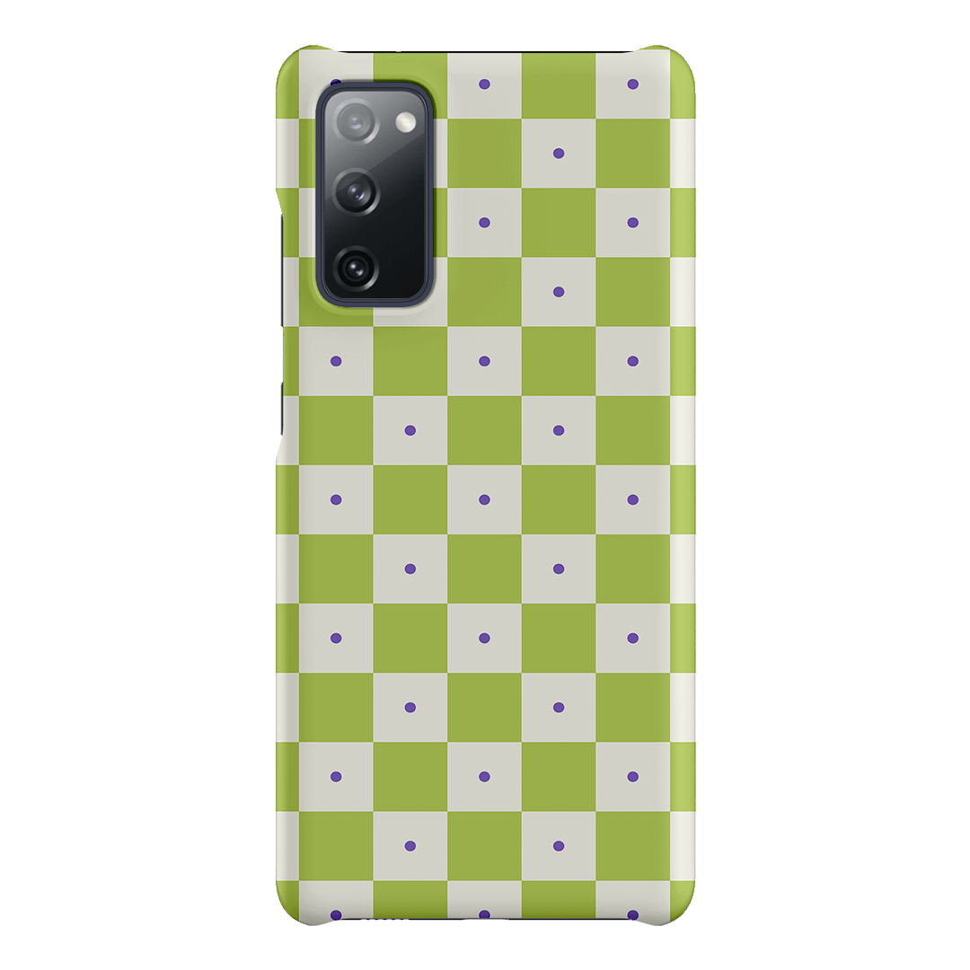 Checkers Lime with Lilac Matte Case Matte Phone Cases Samsung Galaxy S20 FE / Snap by The Dairy - The Dairy