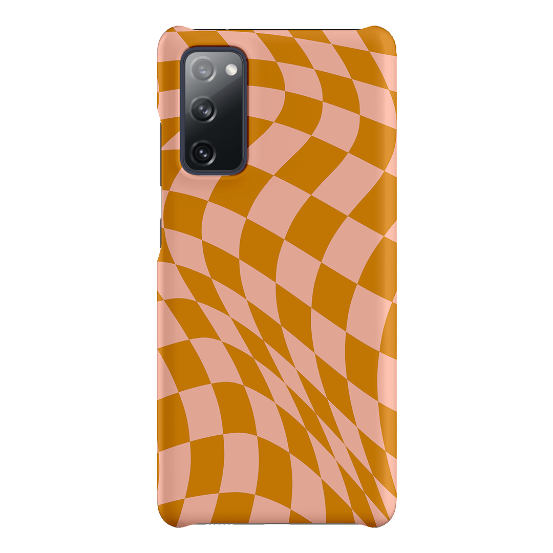 Wavy Check Orange on Blush Matte Case Matte Phone Cases Samsung Galaxy S20 FE / Snap by The Dairy - The Dairy