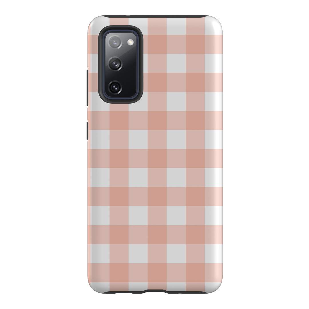 Gingham in Blush Matte Case Matte Phone Cases Samsung Galaxy S20 FE / Armoured by The Dairy - The Dairy