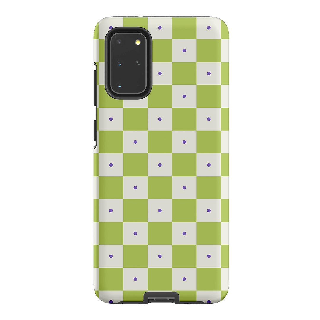 Checkers Lime with Lilac Matte Case Matte Phone Cases Samsung Galaxy S20 Plus / Armoured by The Dairy - The Dairy