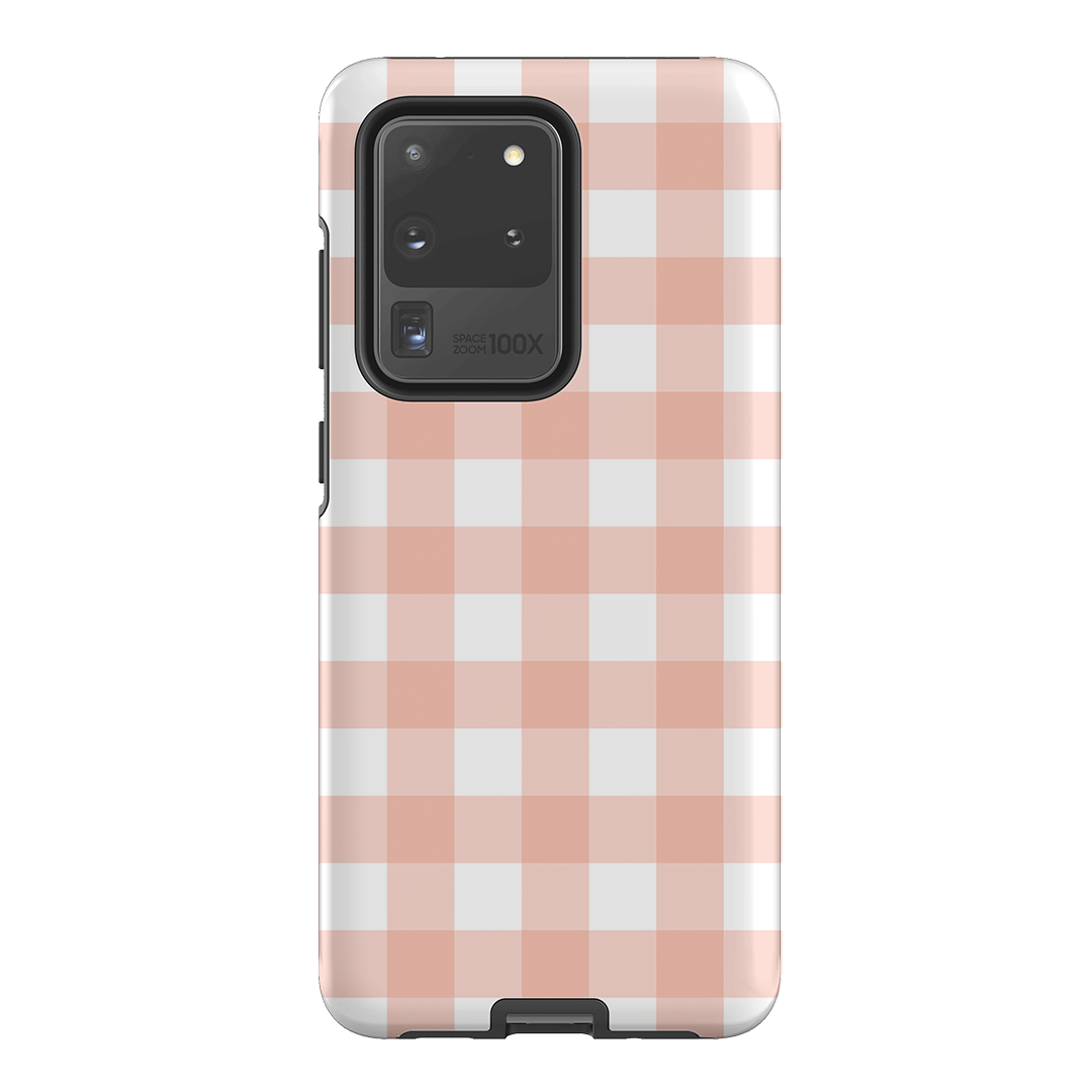 Gingham in Blush Matte Case Matte Phone Cases Samsung Galaxy S20 Ultra / Armoured by The Dairy - The Dairy