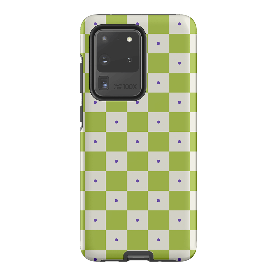 Checkers Lime with Lilac Matte Case Matte Phone Cases Samsung Galaxy S20 Ultra / Armoured by The Dairy - The Dairy