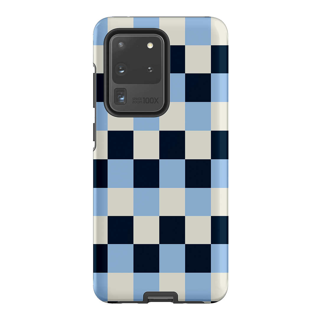 Checks in Blue Matte Case Matte Phone Cases Samsung Galaxy S20 Ultra / Armoured by The Dairy - The Dairy