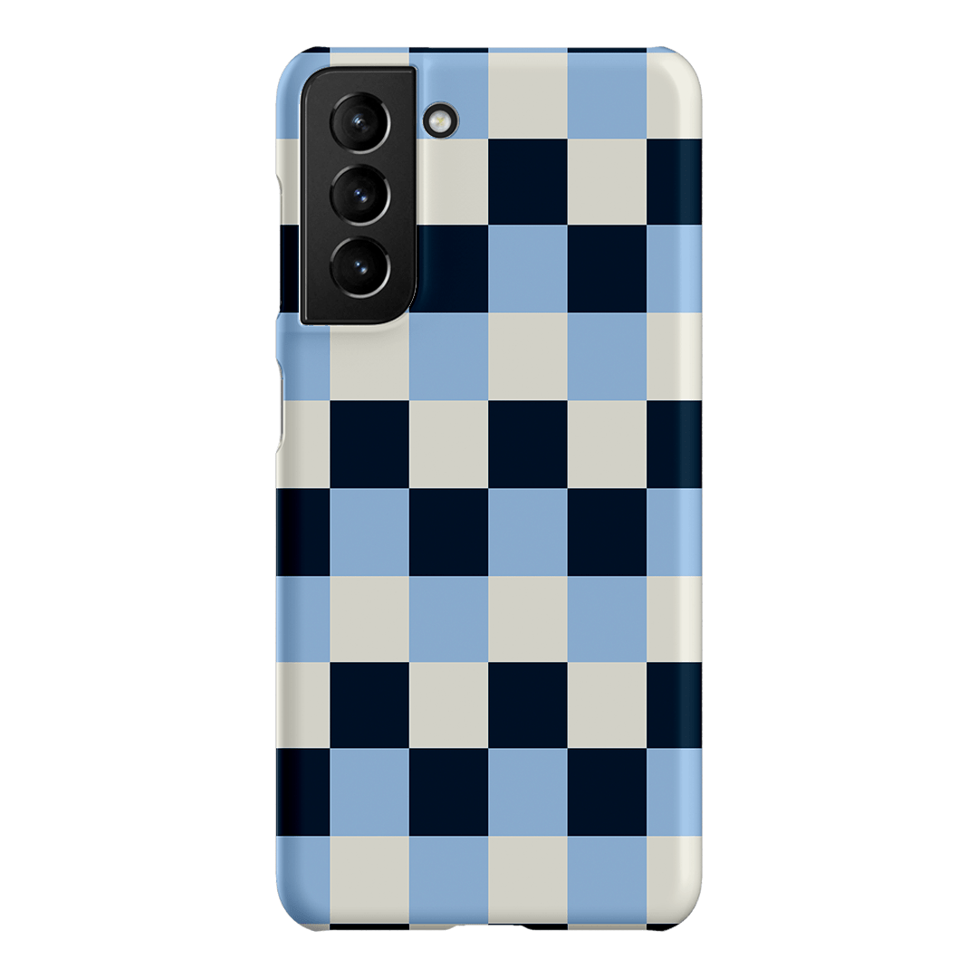 Checks in Blue Matte Case Matte Phone Cases Samsung Galaxy S21 / Snap by The Dairy - The Dairy