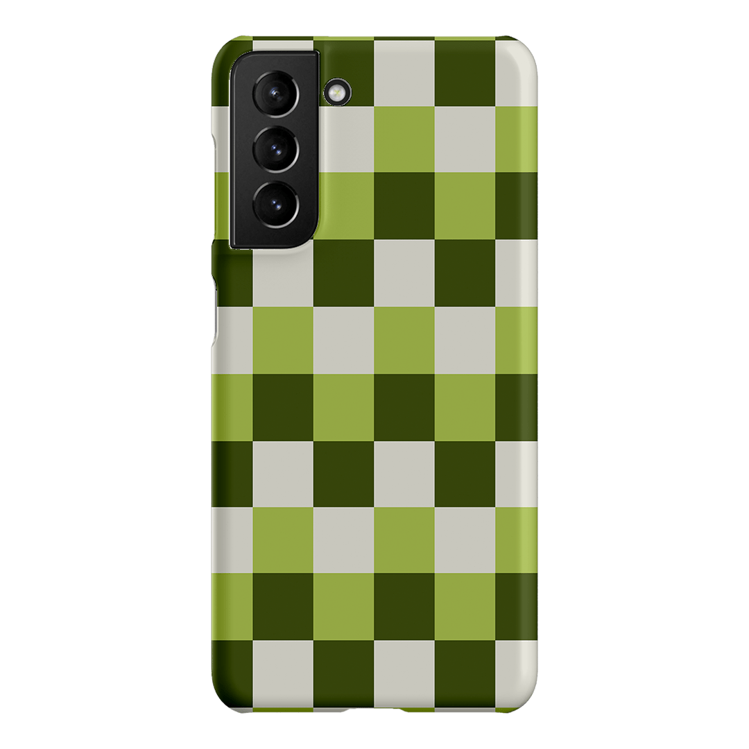Checks in Green Matte Case Matte Phone Cases Samsung Galaxy S21 / Snap by The Dairy - The Dairy