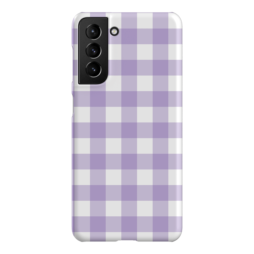 Gingham in Lilac Matte Case Matte Phone Cases Samsung Galaxy S21 / Snap by The Dairy - The Dairy