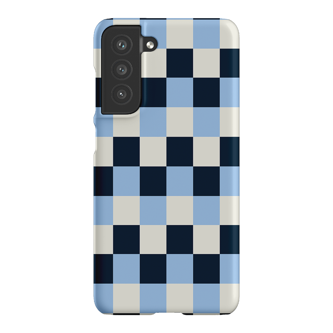 Checks in Blue Matte Case Matte Phone Cases Samsung Galaxy S21 FE / Snap by The Dairy - The Dairy