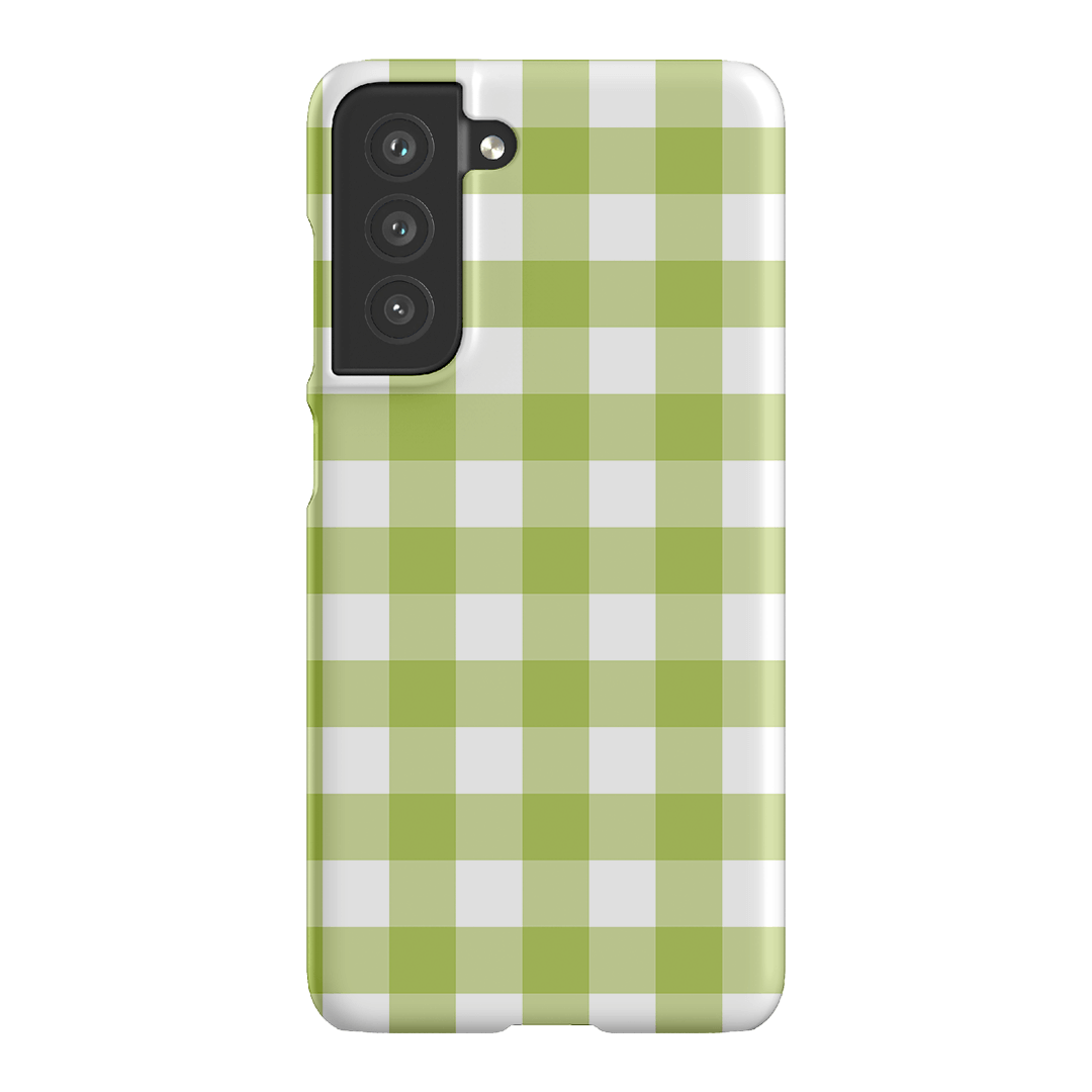 Gingham in Citrus Matte Case Matte Phone Cases Samsung Galaxy S21 FE / Snap by The Dairy - The Dairy