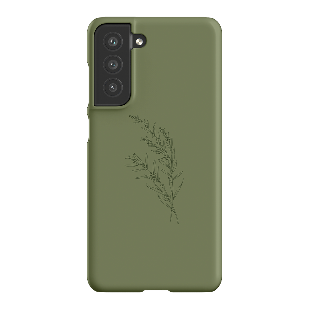 Khaki Wattle Printed Phone Cases Samsung Galaxy S21 FE / Snap by Typoflora - The Dairy