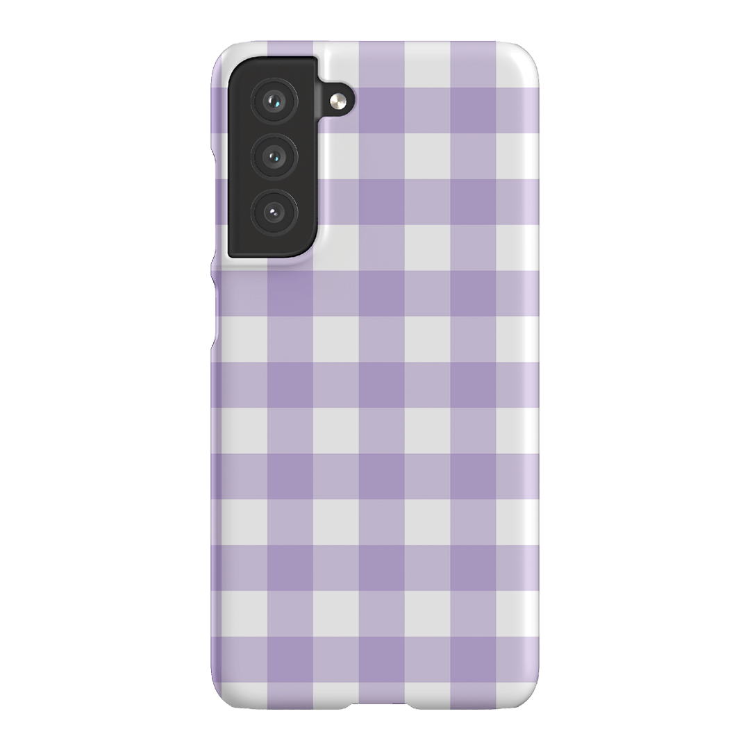 Gingham in Lilac Matte Case Matte Phone Cases Samsung Galaxy S21 FE / Snap by The Dairy - The Dairy