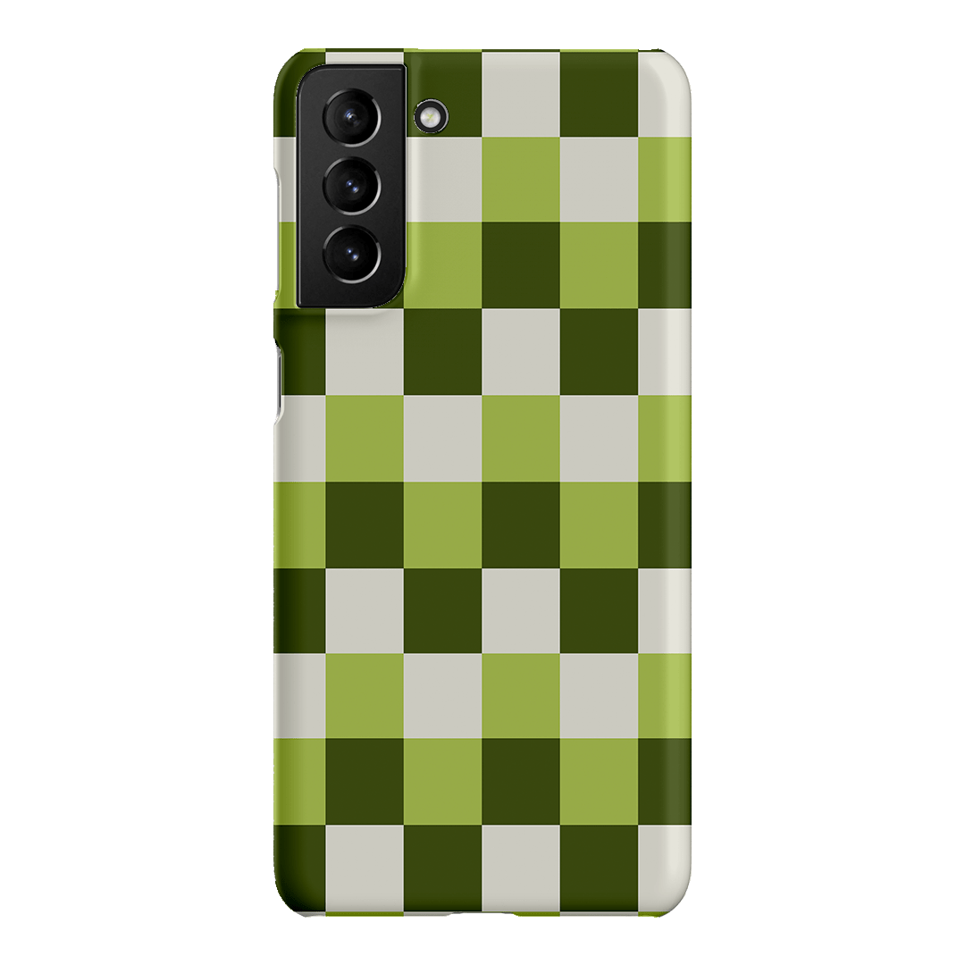 Checks in Green Matte Case Matte Phone Cases Samsung Galaxy S21 Plus / Snap by The Dairy - The Dairy