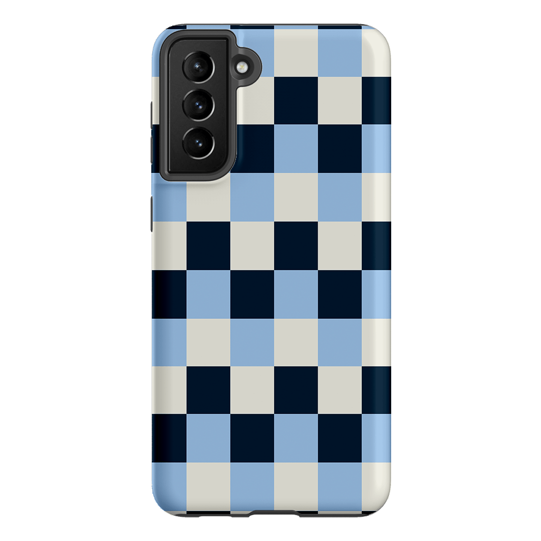 Checks in Blue Matte Case Matte Phone Cases Samsung Galaxy S21 Plus / Armoured by The Dairy - The Dairy